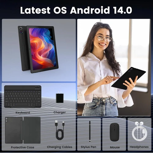 Tablet 11 Zoll Android 14 Tablets 14GB RAM + 128GB ROM (TF 1TB) mit Octa-Core - Bild 6 von 6