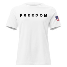 Camisa Freedom para Mujer, Camiseta 4 de Julio, Bandera Americana en Manga, Patriótica