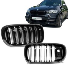 Set Doppelsteg KÜHLERGRILL Glanz Schwarz passt für BMW X5 F15 X6 F16 mit Kamera