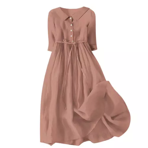 ¡Vestidos largos informales para mujer con botones de lino de algodón vestido caftán talla grande! - Imagen 23 de 35