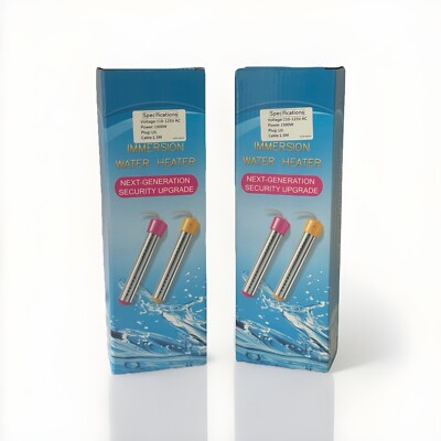 2pc Immersion Water Heater1500W Submersible Portable Electric Heater 110-125V AC