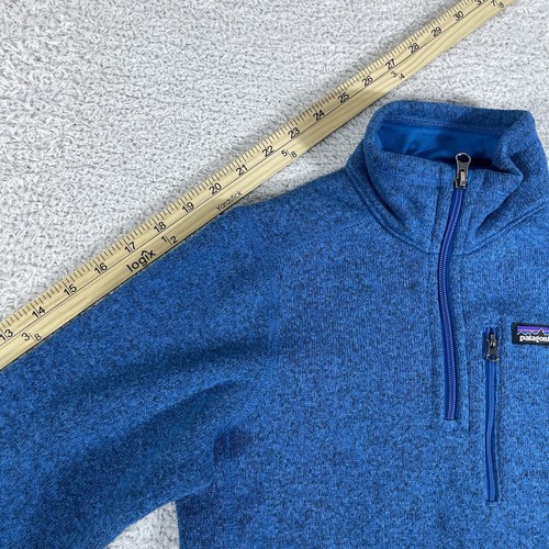 Patagonia Better Sweater Boys Medium 10 Blue Fleece 1/4 Zip Pullover Kids Jacket - Picture 9 of 12