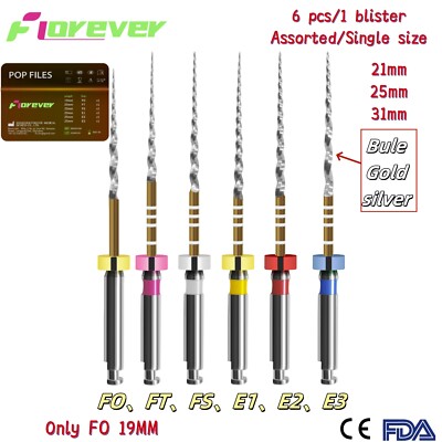 12Pcs Dental Endo Rotary Files X- Pro Gold Taper  root canal File--POP Files