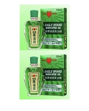 2 bottles x 12 ml - Eagle Brand Medicated Oil Pain Relief - Inhaler 12ml