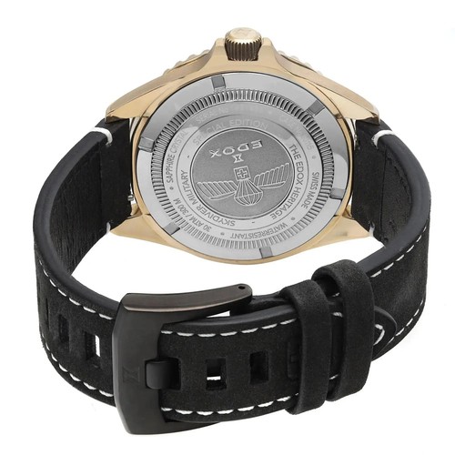 Montre automatique pour homme Edox SkyDiver bronze 42 mm cadran noir 80115 BRZN NDR - Photo 7 sur 7