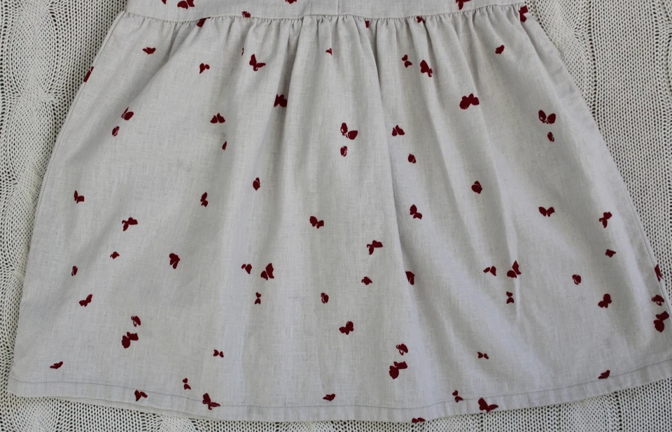 ЧАЙ коллекции льняной смеси бежевый и красный бабочка кнопка платье, размер 5 - Изображение 3 из 4