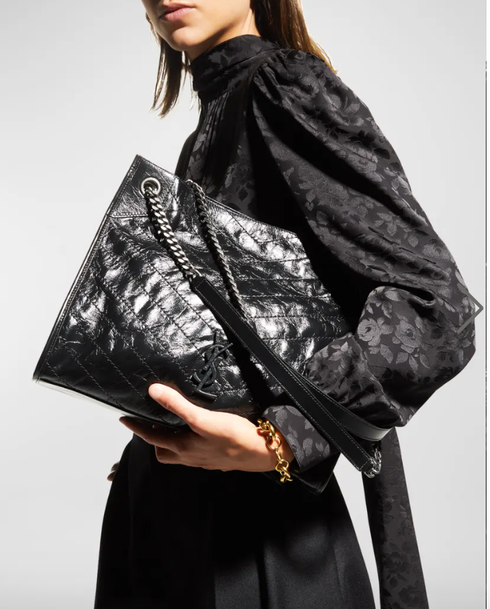 Niki YSL Monogram Leather Shopping Tote Bag