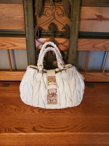 Miu Miu Off White Matelasse Leather Tote Bag(Price Is Firm)