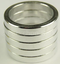 Bicycle MINI BMX ROAD MTB headset spacers 1" threadless (SET of 5) 5mm SILVER