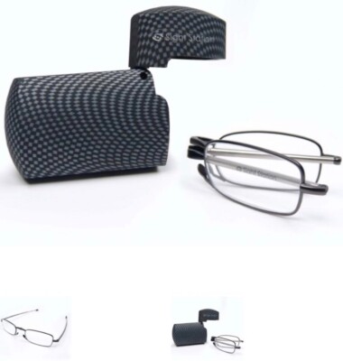 Foster Grant Sight Station faltbare Lesebrille im Carbon Etui 1,50 +UVP 25£
