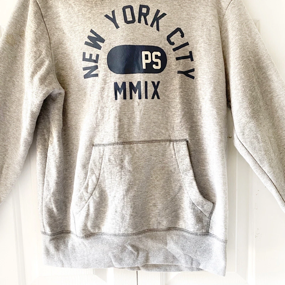 P.S Aeropostale Boys Gray Pullover Sweatshirt Hoodie New York City PS MMIX Sz 12 - Image 4 of 4
