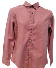 Old Navy Shirt Mens Small Red Slim Fit Button-Down Long Sleeve Dressy Light Wash
