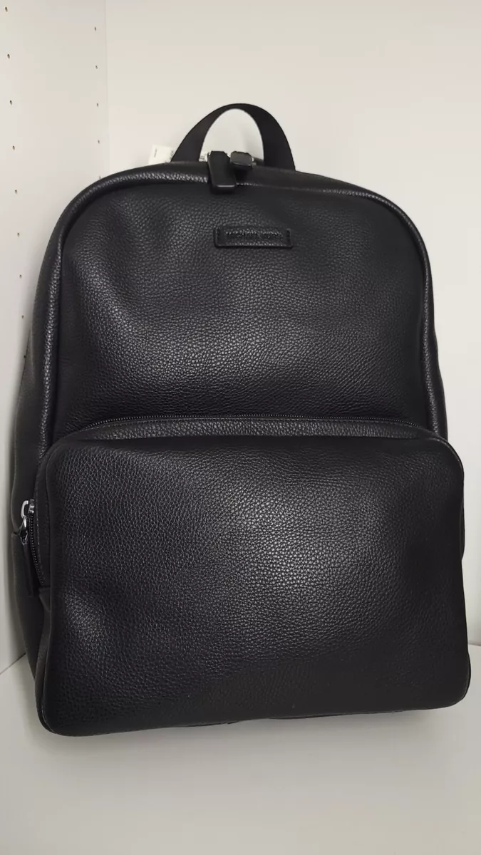 Michael Kors Everett Front Pocket Black Leather Backpack 348 eBay