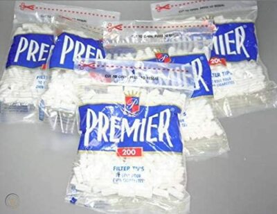 Premier Premium Filter Tips - 18mm - 200 Filters Per Bag [5-Bags]
