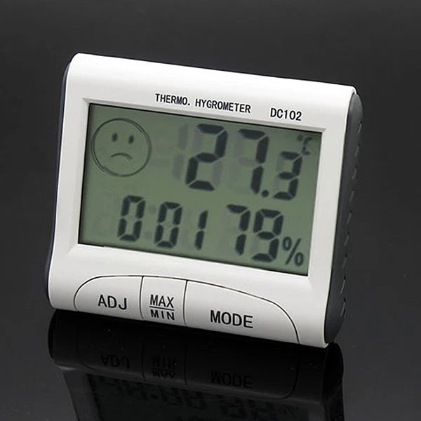 LCD Digitale Termometro Igrometro Misuratore umidità temperatura Orologio - Immagine 4 di 4