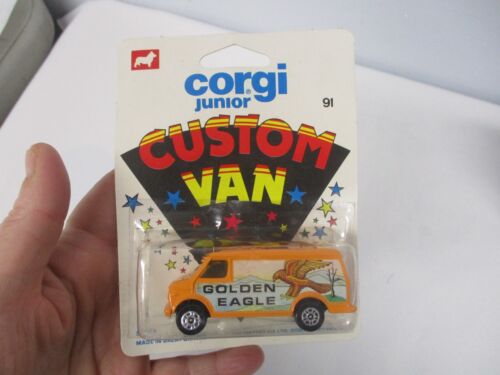 VINTAGE 1976 CORGI JUNIOR #91 GOLDEN EAGLE CUSTOM VAN MIP MINT IN PKG NEW! - Afbeelding 1 van 4