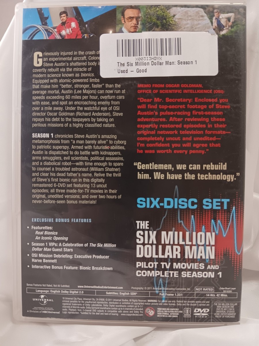The Six Million Dollar Man: Pilot TV Movies and Season 1 DVD w
