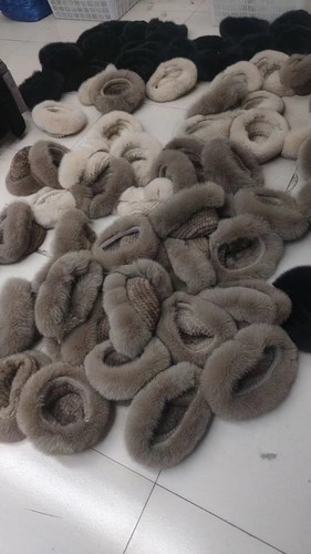 Mujeres Sombrero de piel de visón real tejido elástico gorra boliche sombrero ala ribete piel de zorro - Imagen 2 de 14