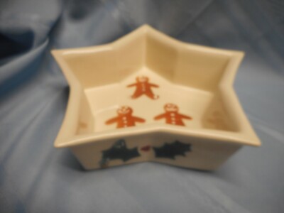 HARTSTONE POTTERY GINGER BREAD MAN STAR CANDY NUT DISH BOWL