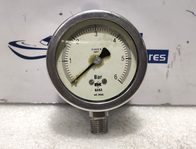 #ad Naka 0 6Bar Pressure Gauge 145981 IND.BRAS $131.67