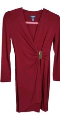 Chaps Womens Faux Wrap Knit Sheath Dress Sexy Classy 16 Petite NWT MSRP $69.00