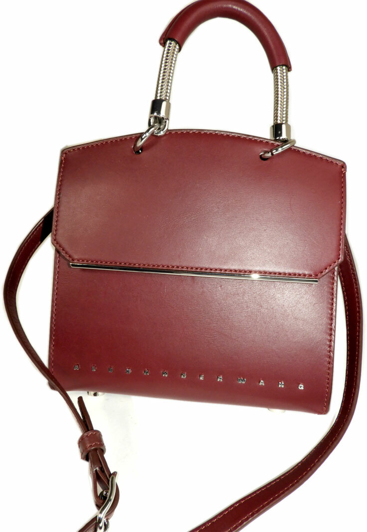Alexander Wang Bag Dime Mini Flap Satchel Cranberry Leather