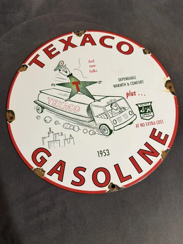 VINTAGE 12” Texaco Gasoline Sign