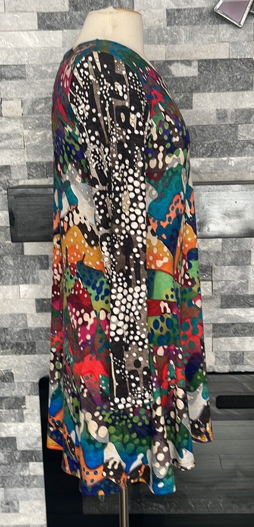 Amma top tunic length multi colored pattern Long … - image 5