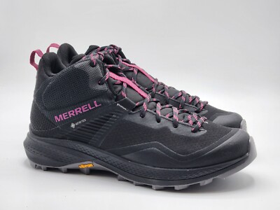 Merrell MQM 3 Mid GTX Women's Trail Running Shoes - Black/Fuschia - US 7.5, 10