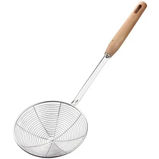 IQCWOOD Spider Strainer Skimmer with Wood Handle - 5.5 Inch