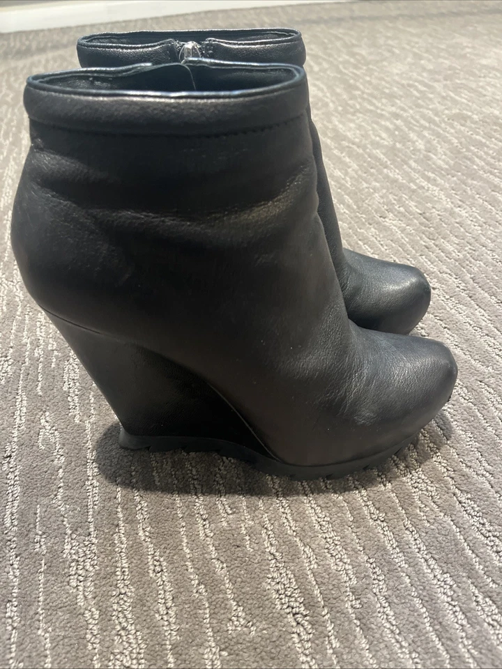 Botines CAMILLA SKOVGAARD Cuero Negro Tacón Alto Cuña Plataforma Foto 2 de 4