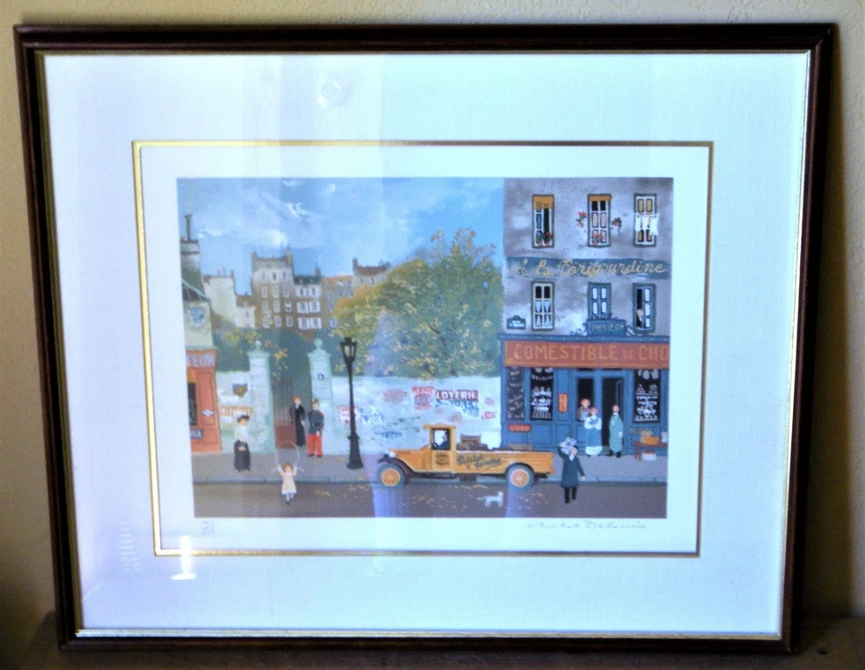 Litografía enmarcada Michel Delacroix "Souvenirs de Paris" edición limitada S/N ¡con certificado de autenticidad! Foto 2 de 4