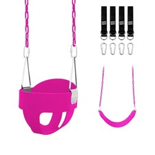 Perantlb Toddler Bucket Swing Set 330 LBS Weight Limit High Back Enclosed Seat