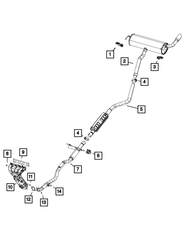 Tubo de escape delantero Mopar genuino 68225542aa 68225542AA Foto 4 de 4