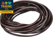 3.3 Yards 2Mm Flat Leather Cord, Leather Lacing Strips for DIY Crafts Coffee