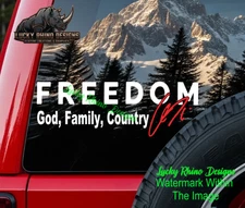 8" Freedom God Family Country Charlie Kirk Vinyl Decal Bumper Sticker Car MAGA