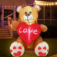 3.5 Ft Valentines Day Inflatables Outdoor Decorations, Valentines Blow up Bear H