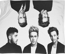 Manta de felpa 1D One Direction Harry Niall Liam Louis Zayn negra blanca