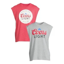 Men's Coors Light Mountain Graphic Tank Top 2-Pack Red & Grey  2XL