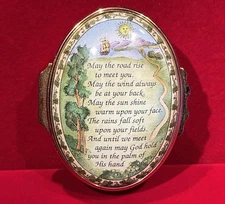 Halcyon Days English Enamels Irish Blessing Trinket Box