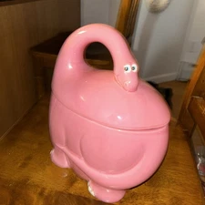 1980’s Vintage Home Concepts Japan Ceramic Pink Brontosaurus Dinosaur Cookie Jar