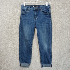 Kut From The Kloth Jeans Womens 6 Blue Catherine Crop Straight Leg Denim Stretch