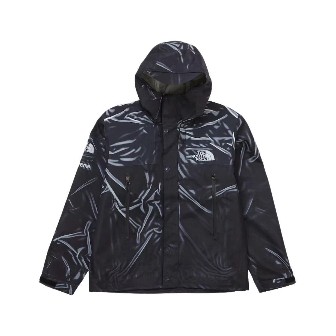 Veste coquille Supreme x The North Face trompe l’œil imprimée couture collée noir   2