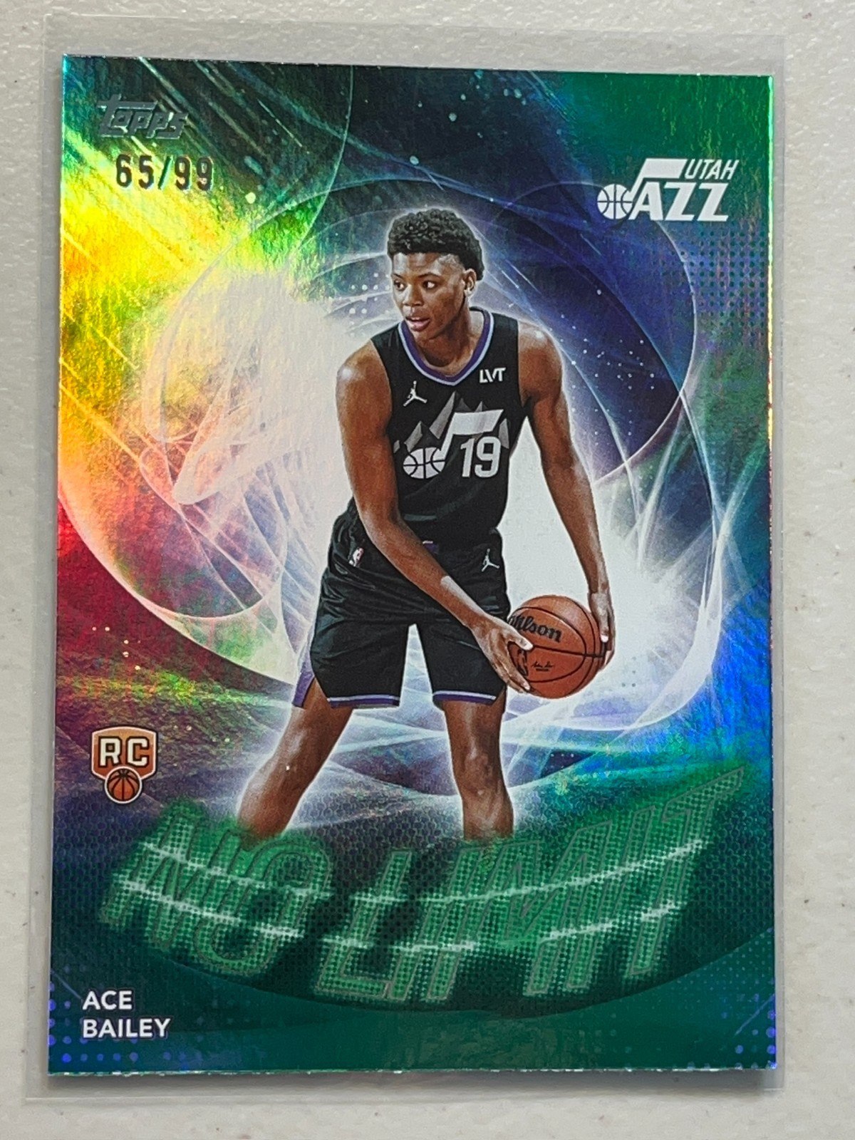 Ace Bailey 2025-26 Topps 65 /99 Green Rainbow Parallel No Limit Rookie RC #NL-5
