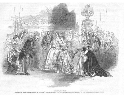 KÖNIGTUM Alexandrina Victoria Erlangung ihrer Mehrheit 1837 - alter Druck 1845