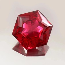 AGL-zertifizierter Natur-Rubin Blood Red Hexagon Schliff Loser Edelstein 40 Ct