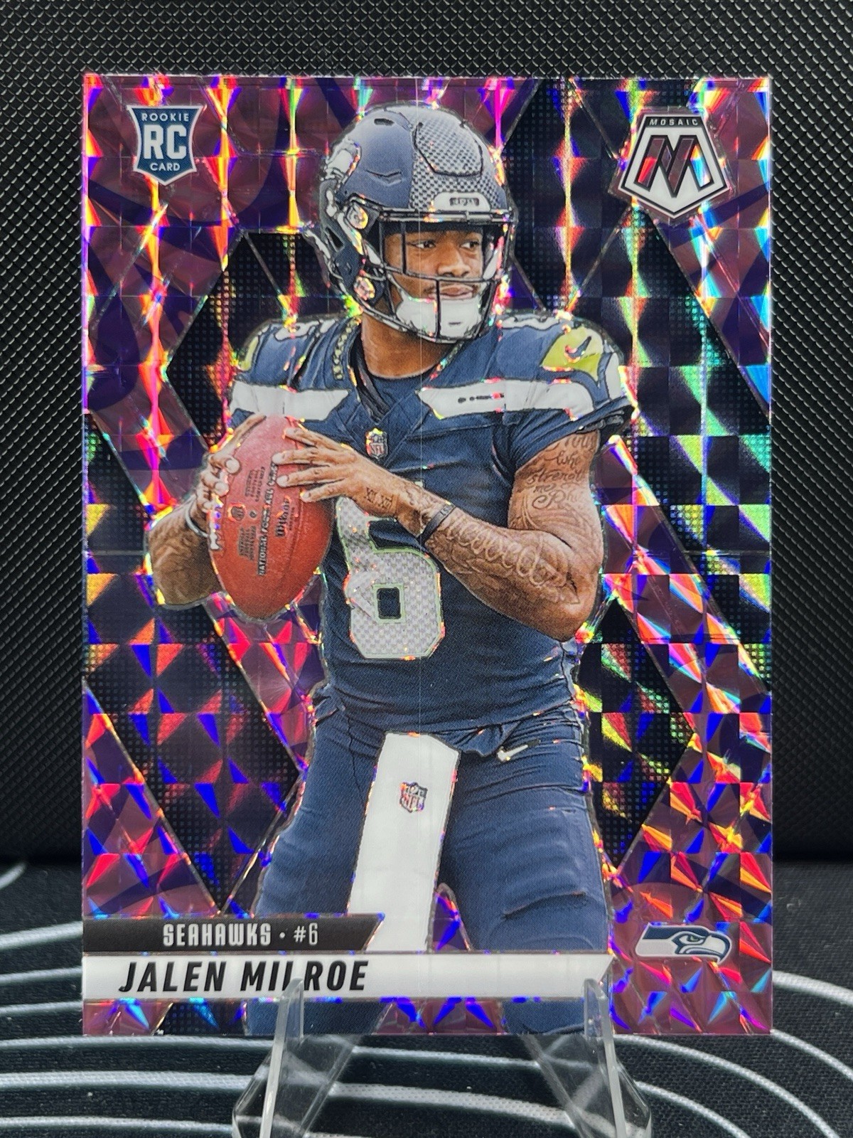 2025 Mosaic Jalen Milroe #322 Reactive Purple Mosaic RC Seattle Seahawks