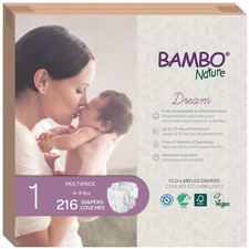 Breathable Baby Diapers, Eco-Labelled, 216 Count