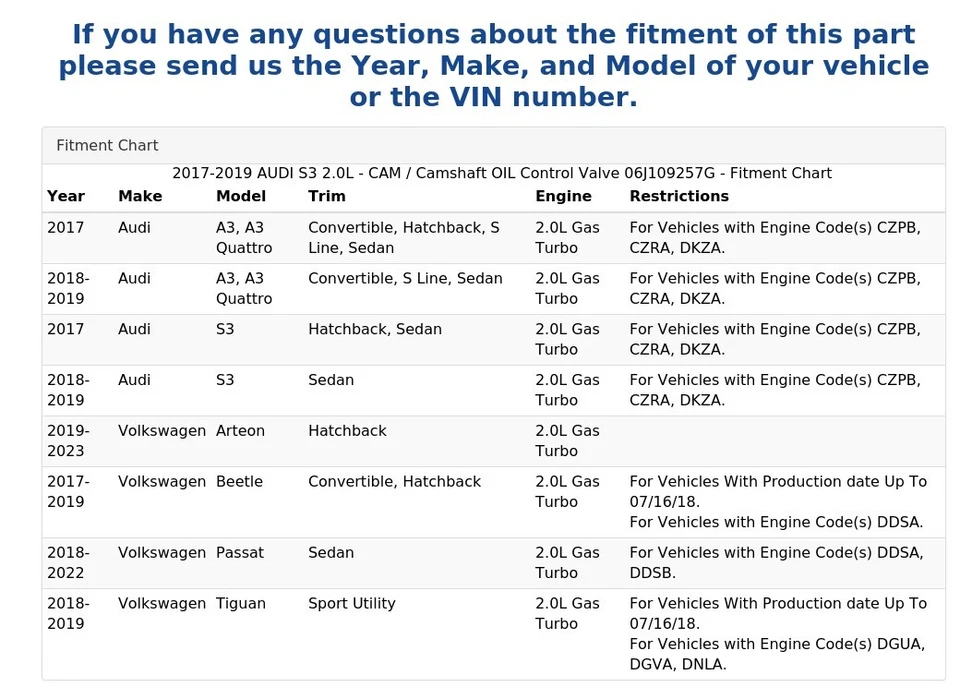2017-2019 AUDI S3 2.0L - CAM / Camshaft OIL Control Valve 06J109257G - Image 4 of 4