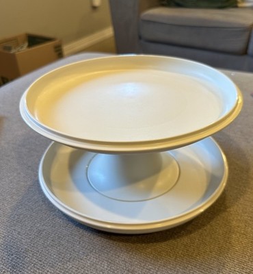 VTG Tupperware Serve It All Collection Pedestal Stand Almond Color